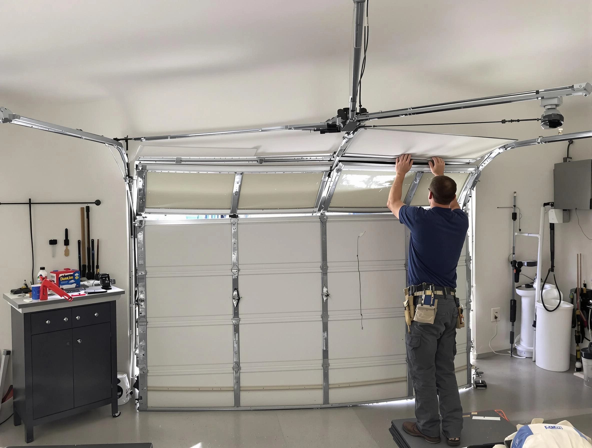 Grantsville Garage Door Repair specialist performing precise section replacement on Grantsville garage door