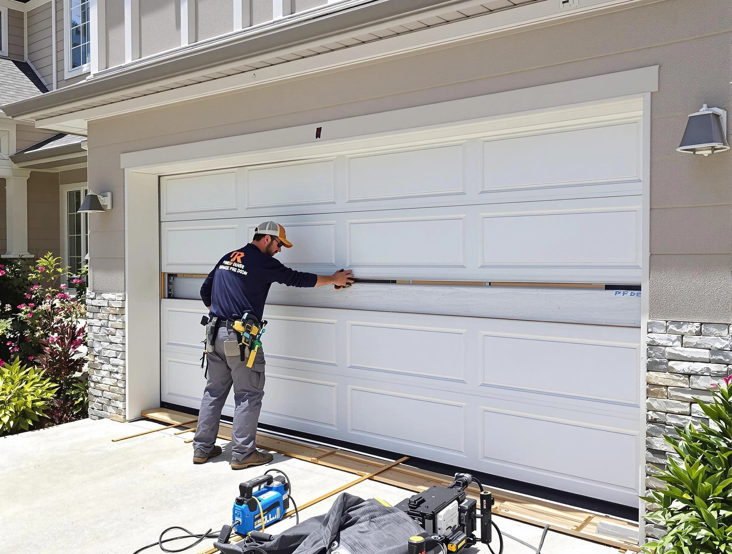 Grantsville Garage Door Repair team performing complete garage door replacement at Grantsville residence