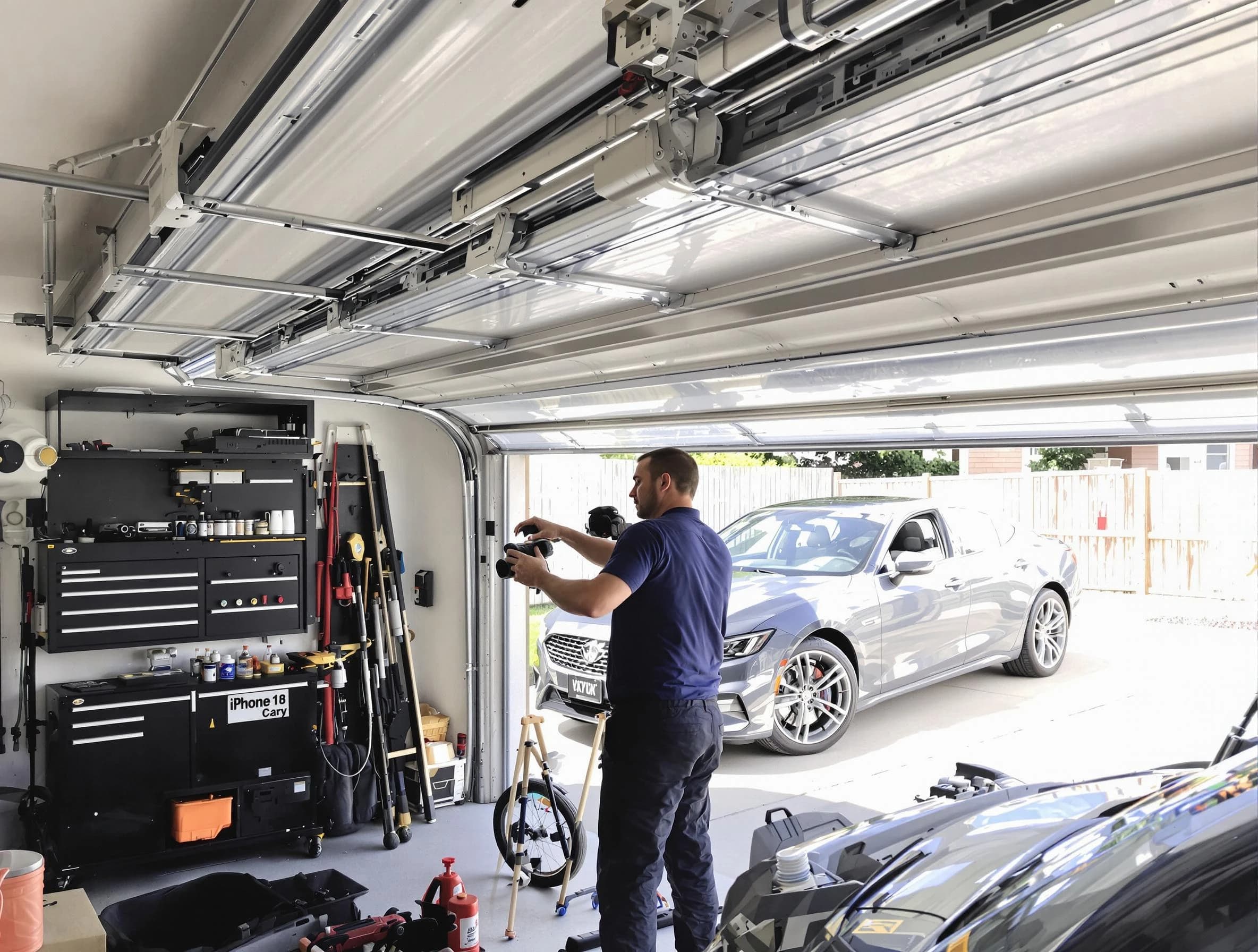 Grantsville Garage Door Repair technician fixing noisy garage door in Grantsville