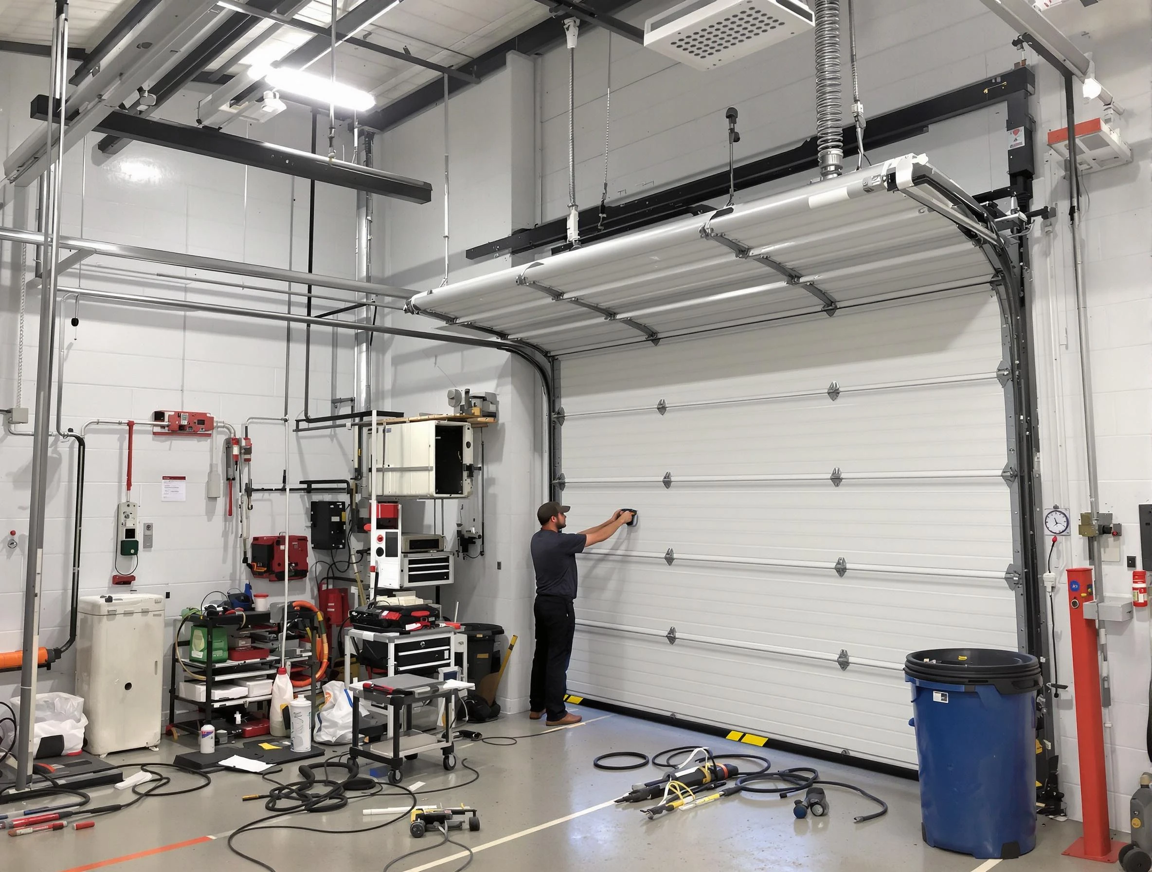 Grantsville Garage Door Repair certified technician performing commercial door repair at a Grantsville business facility
