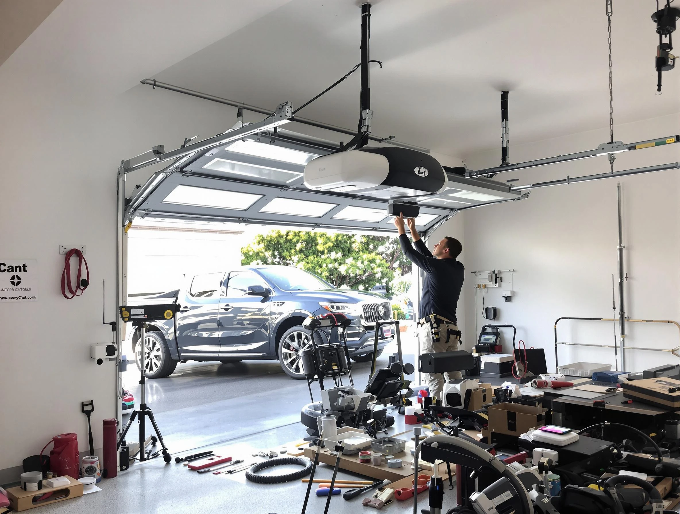 Grantsville Garage Door Repair specialist installing smart garage door opener system in Grantsville home